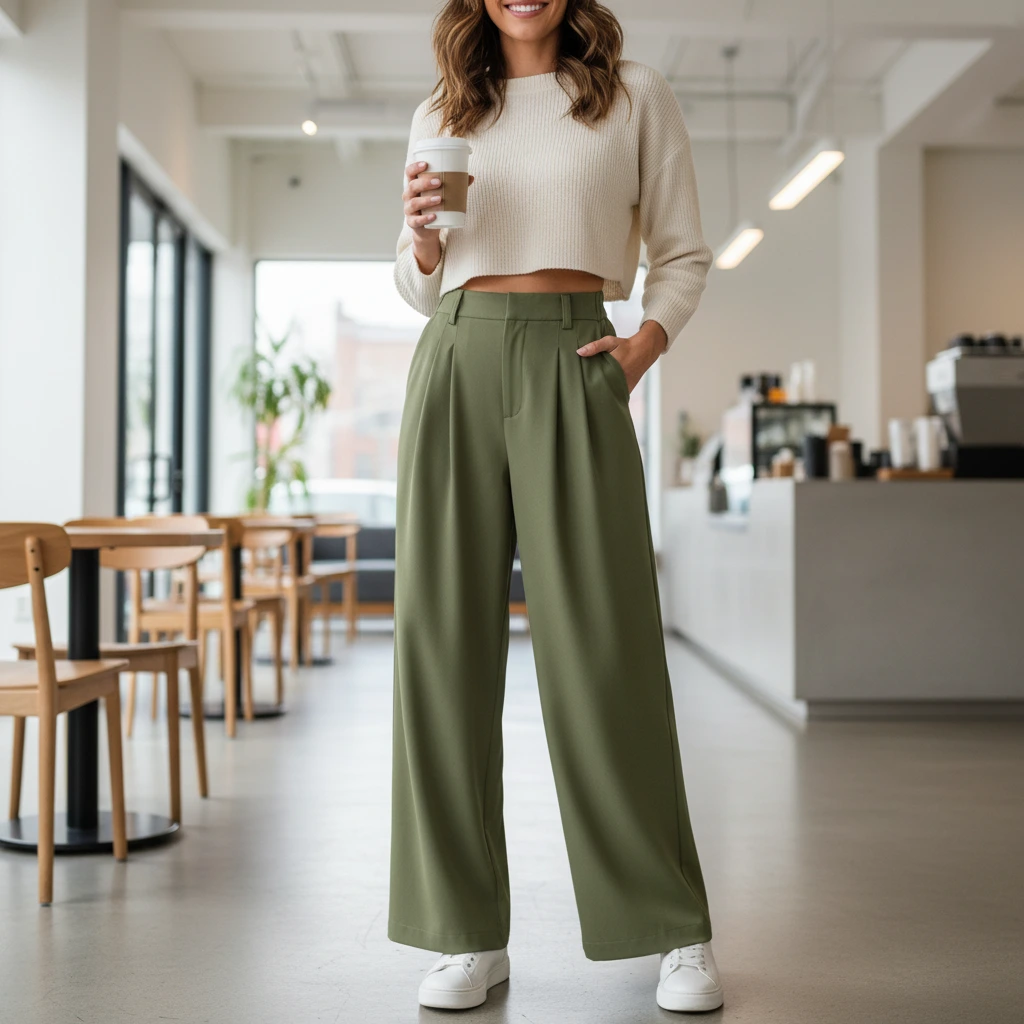 Comfortable Fit Wide Leg Pants - VibreMode
