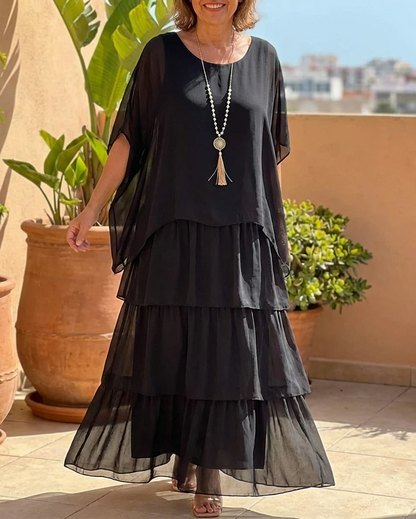 Ladies Long Sleeve Flowy Maxi Dress - VibreMode