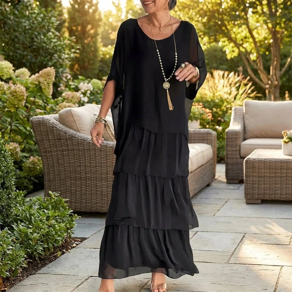 Ladies Long Sleeve Flowy Maxi Dress