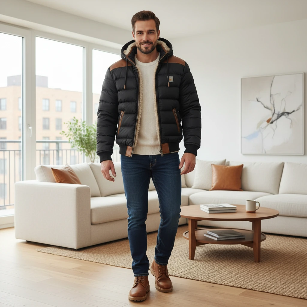 Warm Fleece Lined Puffer Coat - VibreMode