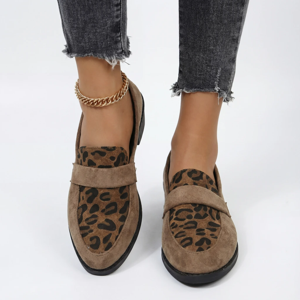 Fashion Leopard High Heel Slip On Shoes