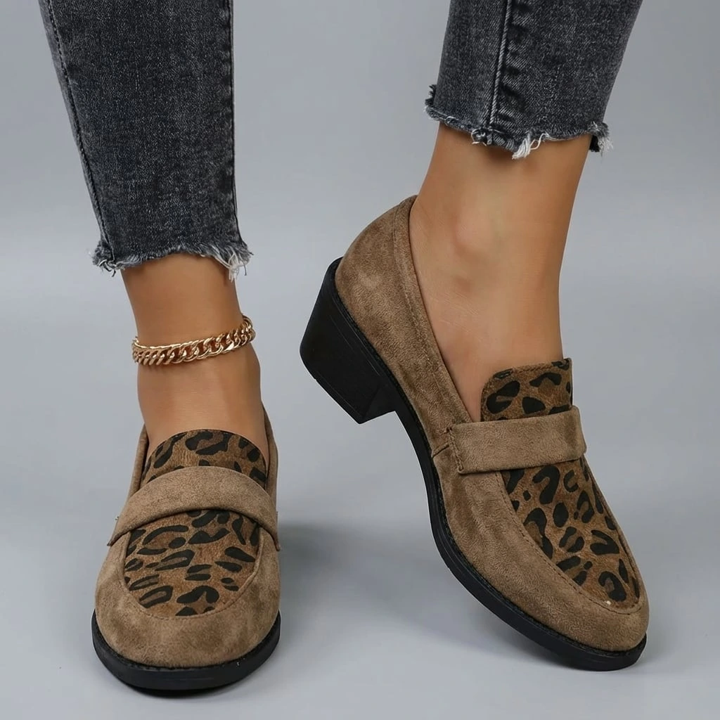Fashion Leopard High Heel Slip On Shoes - VibreMode