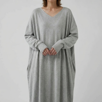 Ladies Elegant V Neck Floor Length Dress