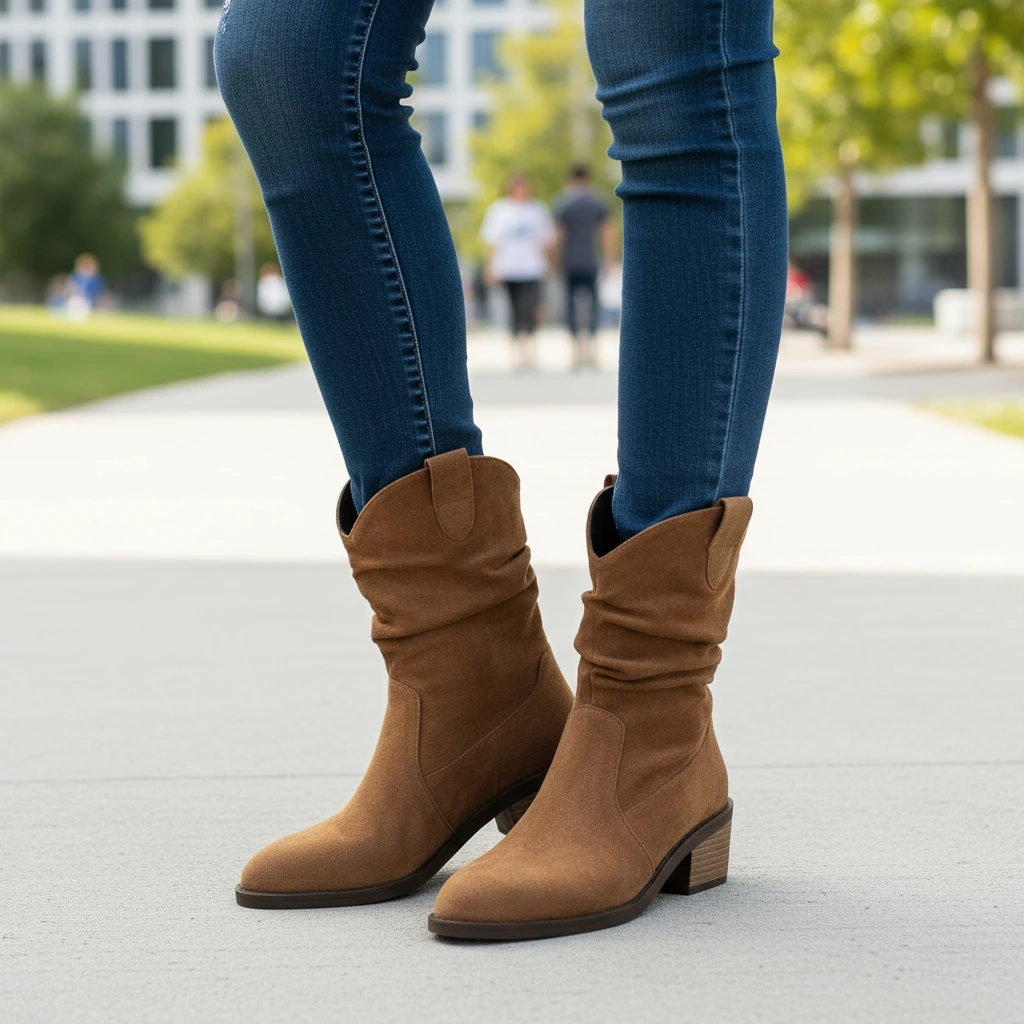 Ladies' Cowboy Ankle Boots - VibreMode