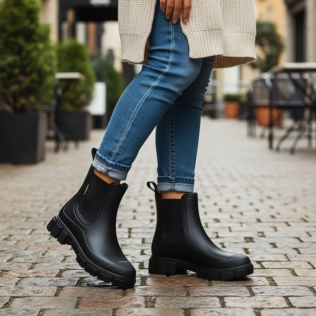 Thick Heel Chelsea Ankle Boots - VibreMode