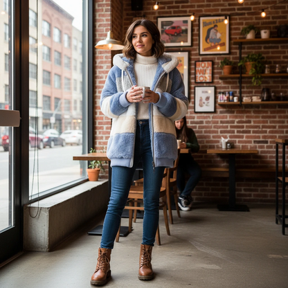 Warm Fleece Hoodie Coat