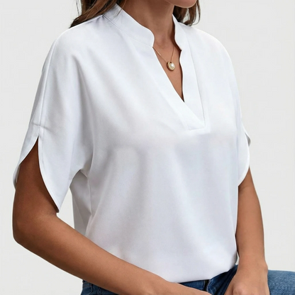 Relaxed V-Neck Women's Blouse