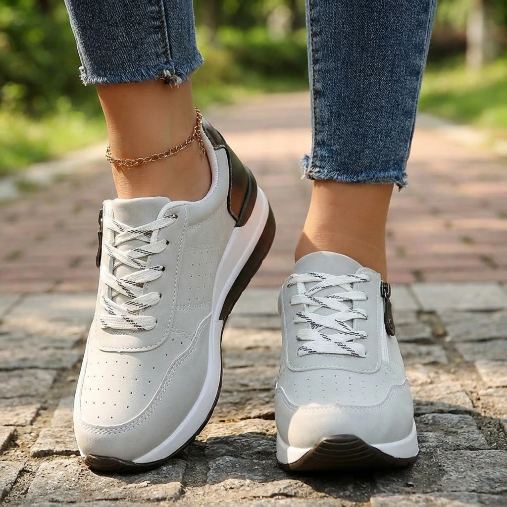 Comfortable Women's Supportive Zip Sneakers - VibreMode
