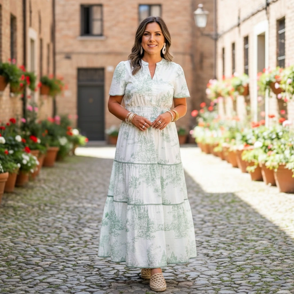 Ladies Floral Long Sleeve Maxi Dress - VibreMode