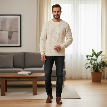 Traditional Crew Neck Knit Sweater - VibreMode