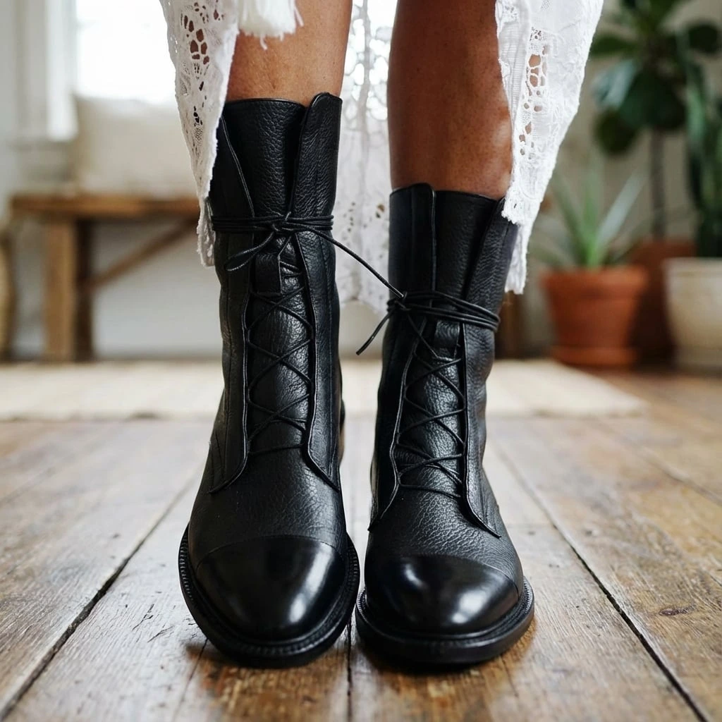 Zip-Up Ankle High Boots - VibreMode