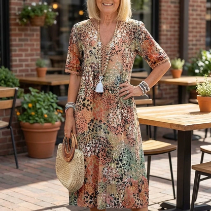 Trendy Graphic A-Line Dress - VibreMode