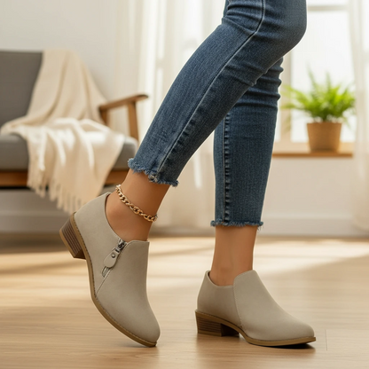 Casual Soft Zipper Low Ankle Shoes