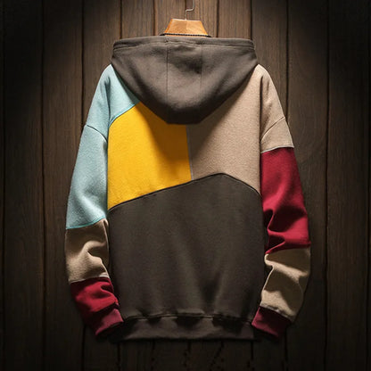 Men's Colorblock Hoodie Kangaroo Pocket Sweatshirt
