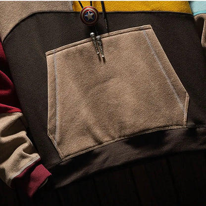 Men's Colorblock Hoodie Kangaroo Pocket Sweatshirt