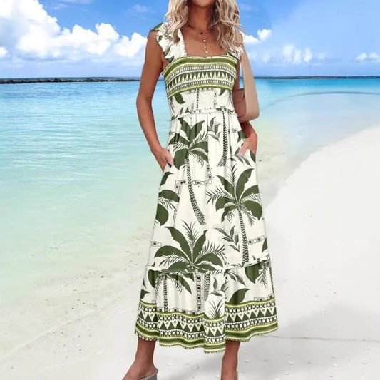Ariana Women's Sleeveless Printed Midi Dress - VibreMode