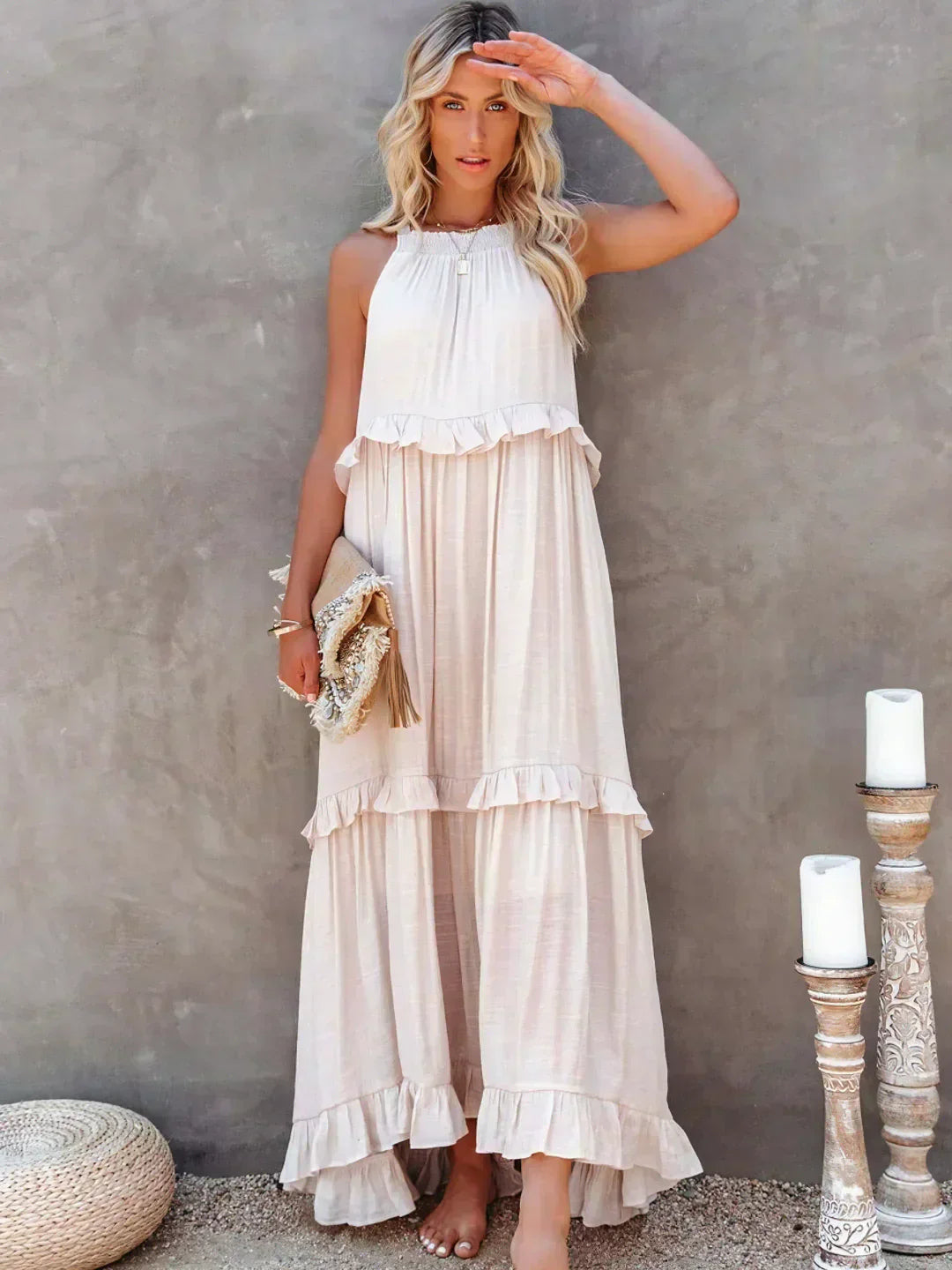 Women's Sleeveless Maxi Dress Tiered - VibreMode