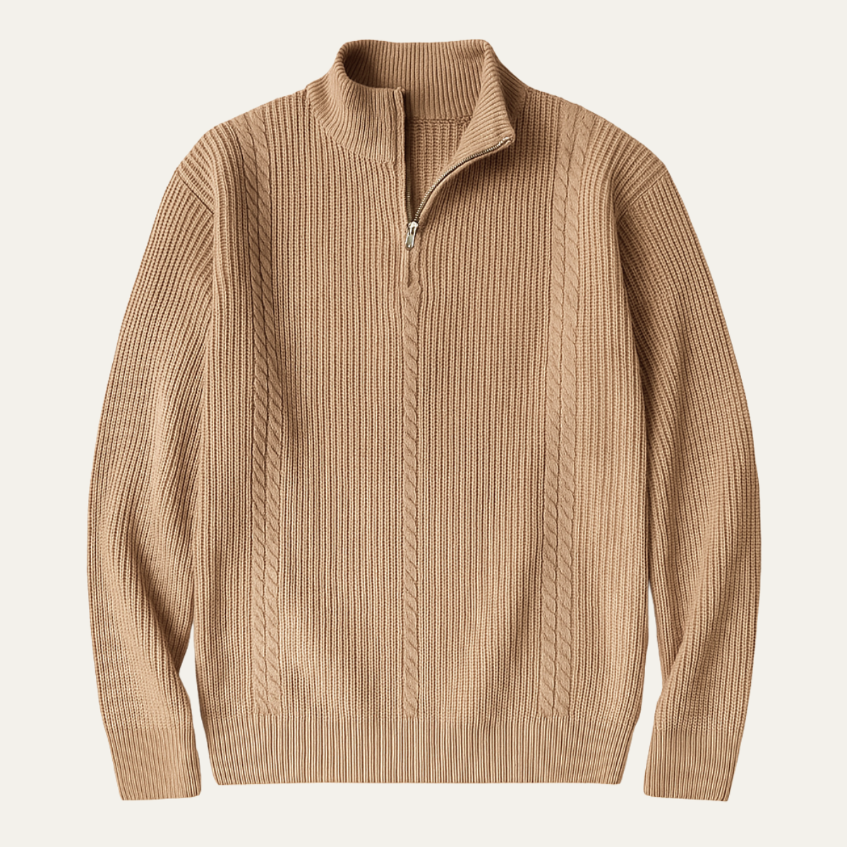 Men's Half Zip Knit Sweater Stand Collar Ashbury - VibreMode