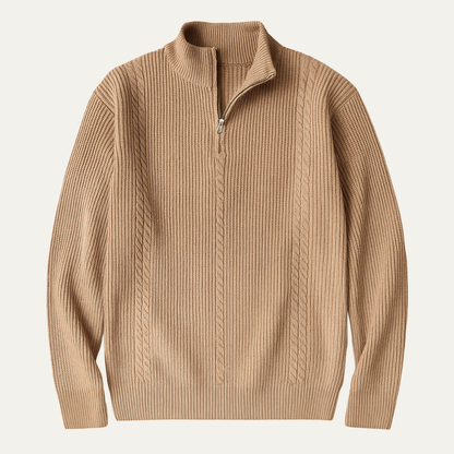 Men's Half Zip Knit Sweater Stand Collar Ashbury - VibreMode