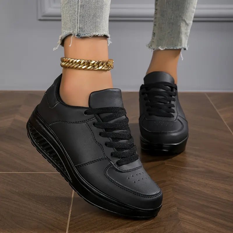 Comfortable Women's Sneakers Wedge Airy PU Trainers