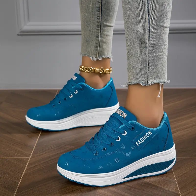 Comfortable Women's Sneakers Wedge Airy PU Trainers