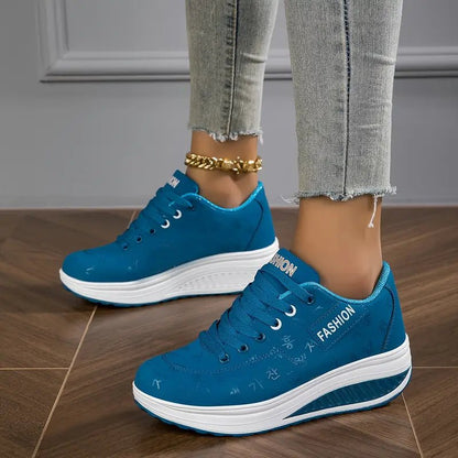 Comfortable Women's Sneakers Wedge Airy PU Trainers