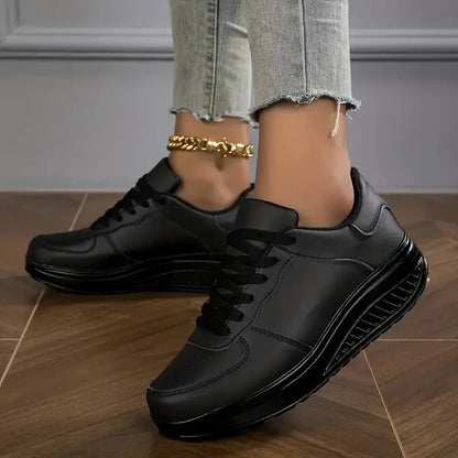 Comfortable Women's Sneakers Wedge Airy PU Trainers