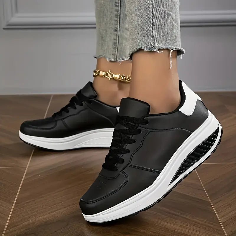 Comfortable Women's Sneakers Wedge Airy PU Trainers