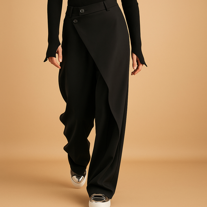 Relaxed Fit Wide Leg Women's Trousers - VibreMode