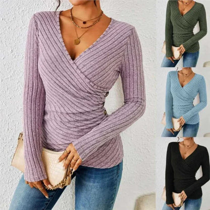 Slim-Fit High Waist Long Sleeve Shirt