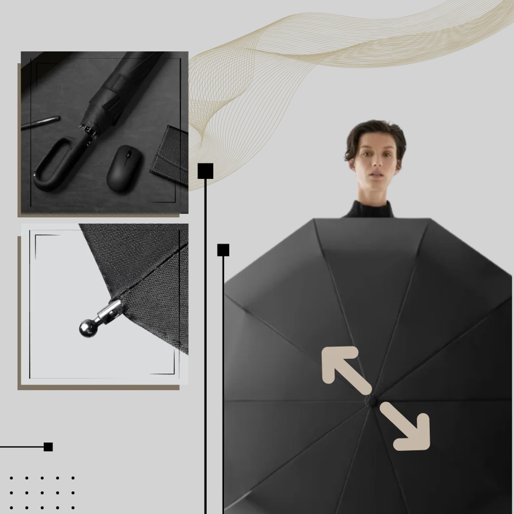 Windproof Auto Lock Umbrella Compact Design