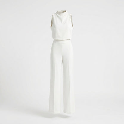 Women's High Neck Sleeveless Two Piece Pants Set - VibreMode