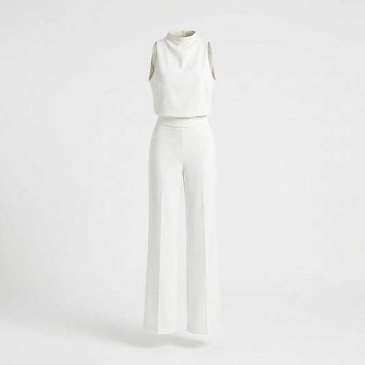 Women's High Neck Sleeveless Two Piece Pants Set - VibreMode