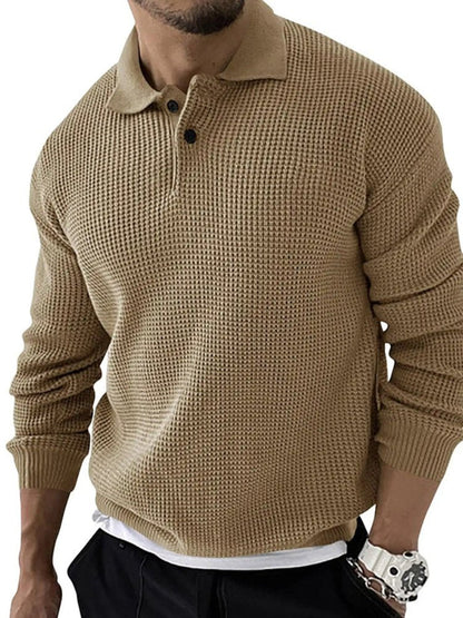 Men's Polo Sweater Button-Down Style - VibreMode