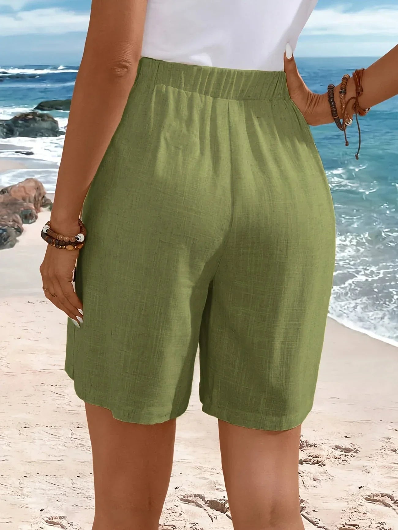 Relaxed Fit Button Fly Shorts