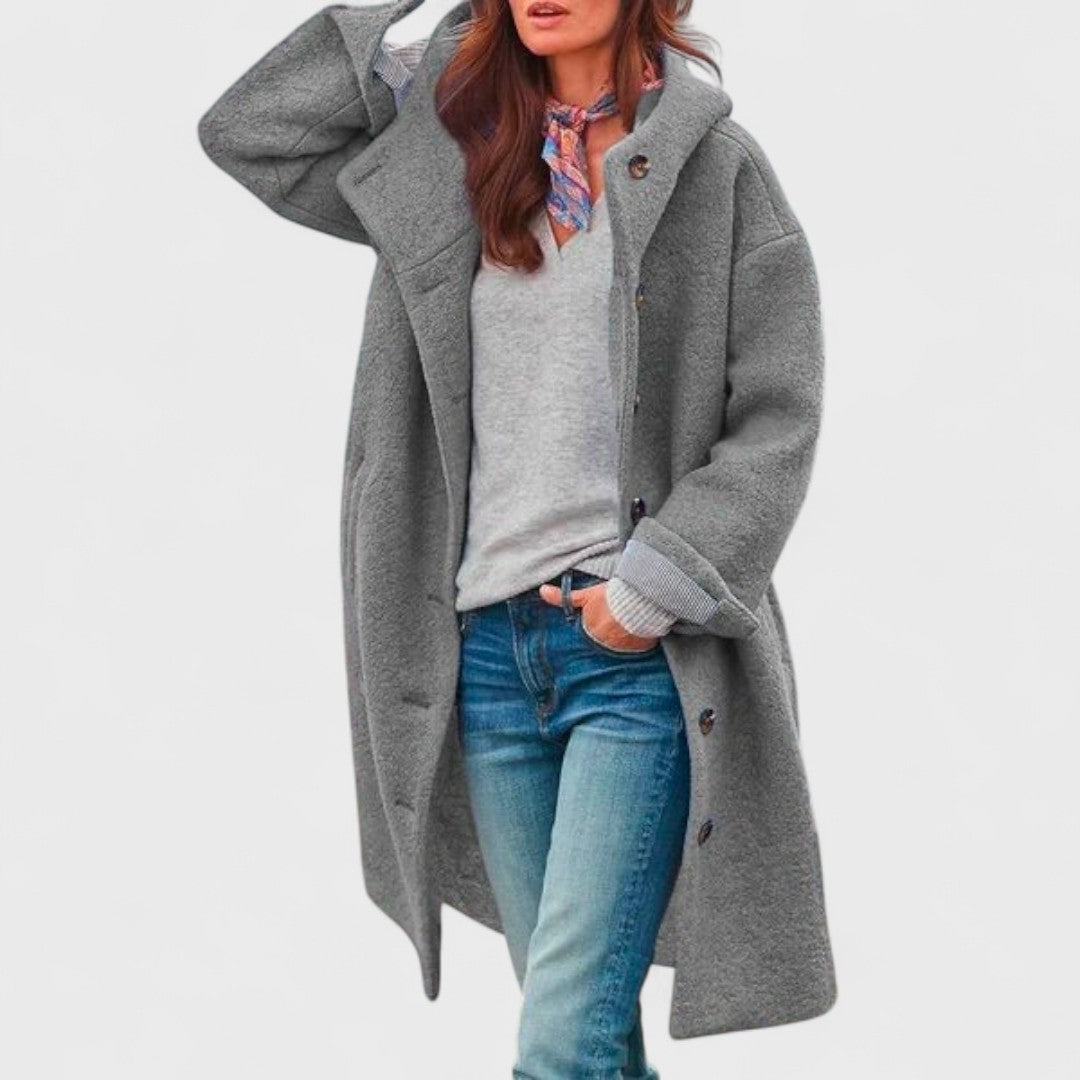 Women's Long Sleeve Coat Button Front