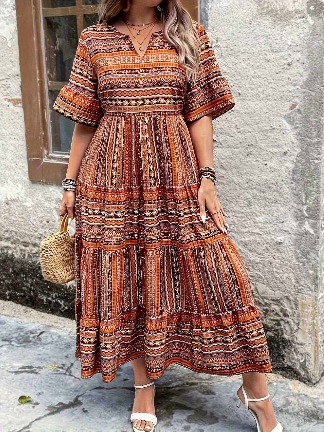 Vivienne Women's Printed Flowy Maxi Dress