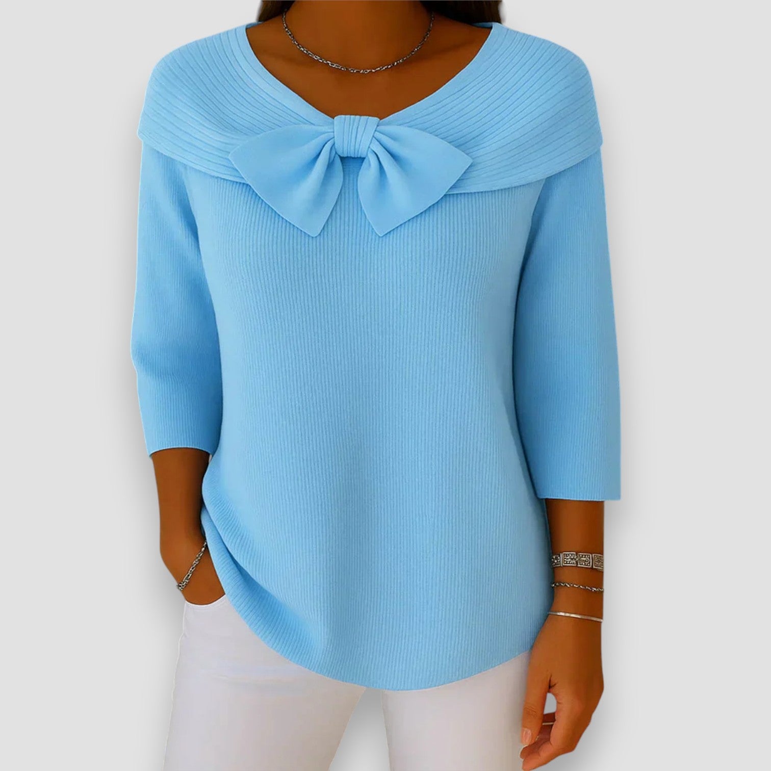 Women's Bow Sweater Purple - VibreMode