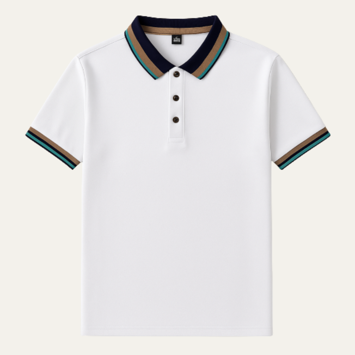Men's Striped Cotton Polo Shirt - VibreMode