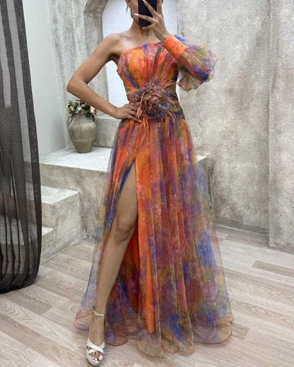 Women's Maxi One Shoulder Dress