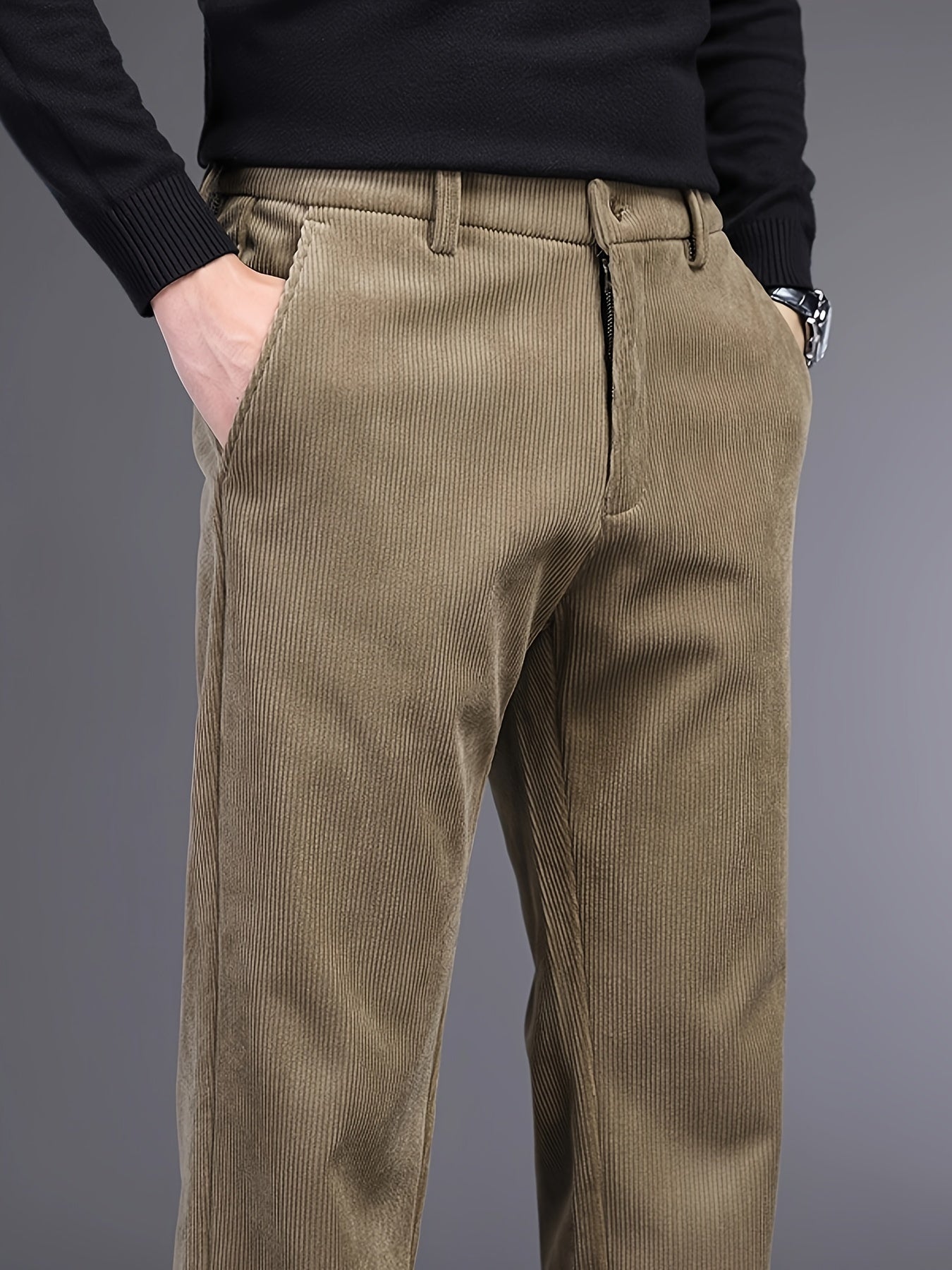 Rugged Textured Cord Pants
