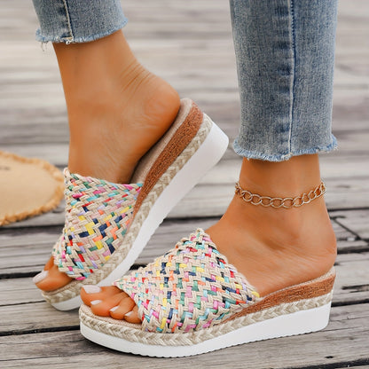 Elegant Women's Braided Heel Sandals