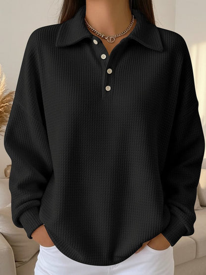 Textured Polo Sweater