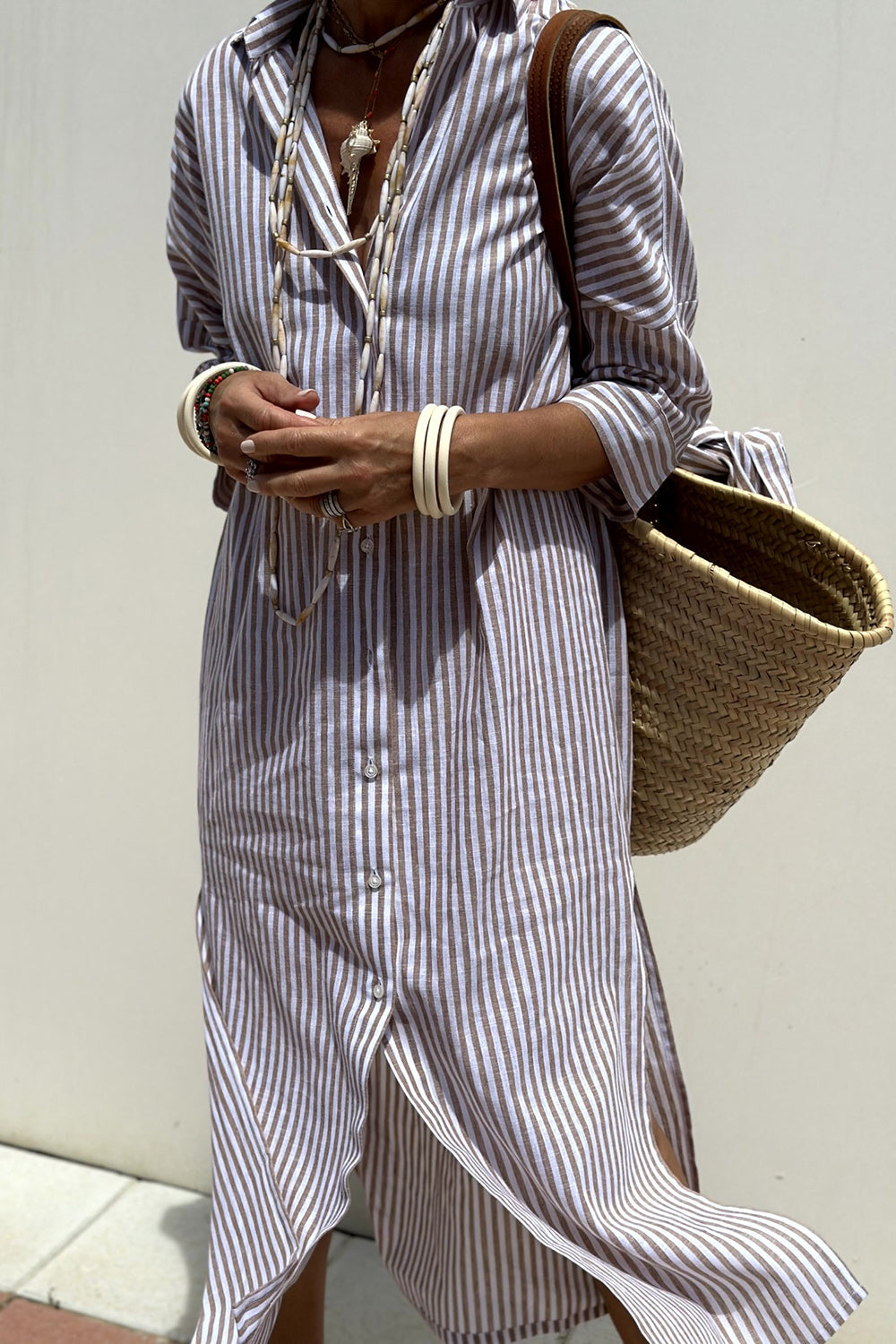 Casual Vertical Stripe Sundress