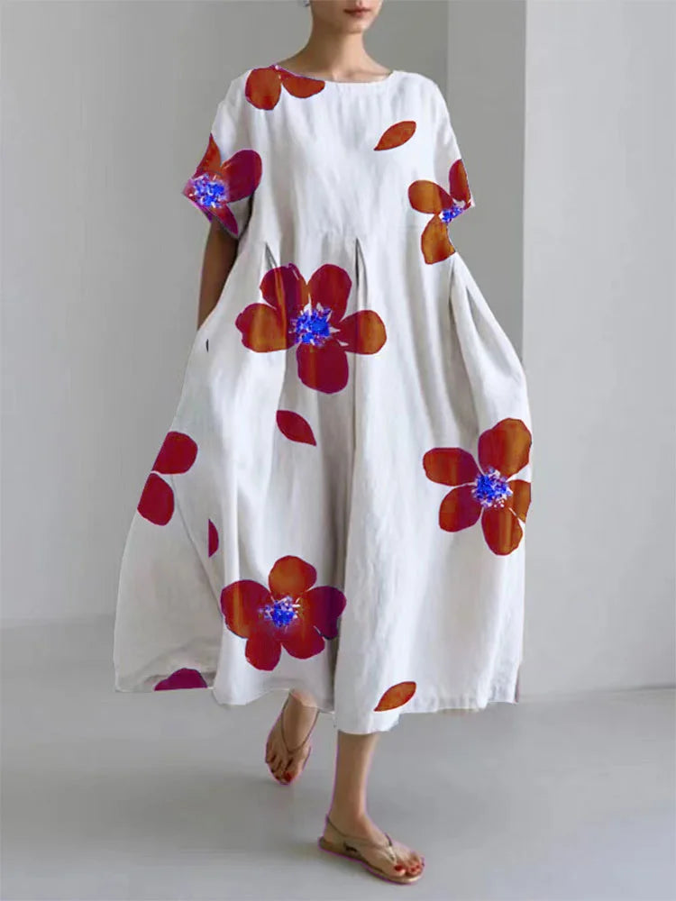 Bright Floral Maxi Dress for Women - VibreMode