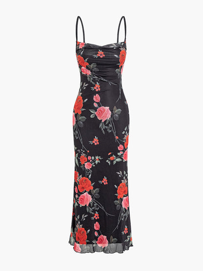 Pretty Floral Summer Maxi Dress