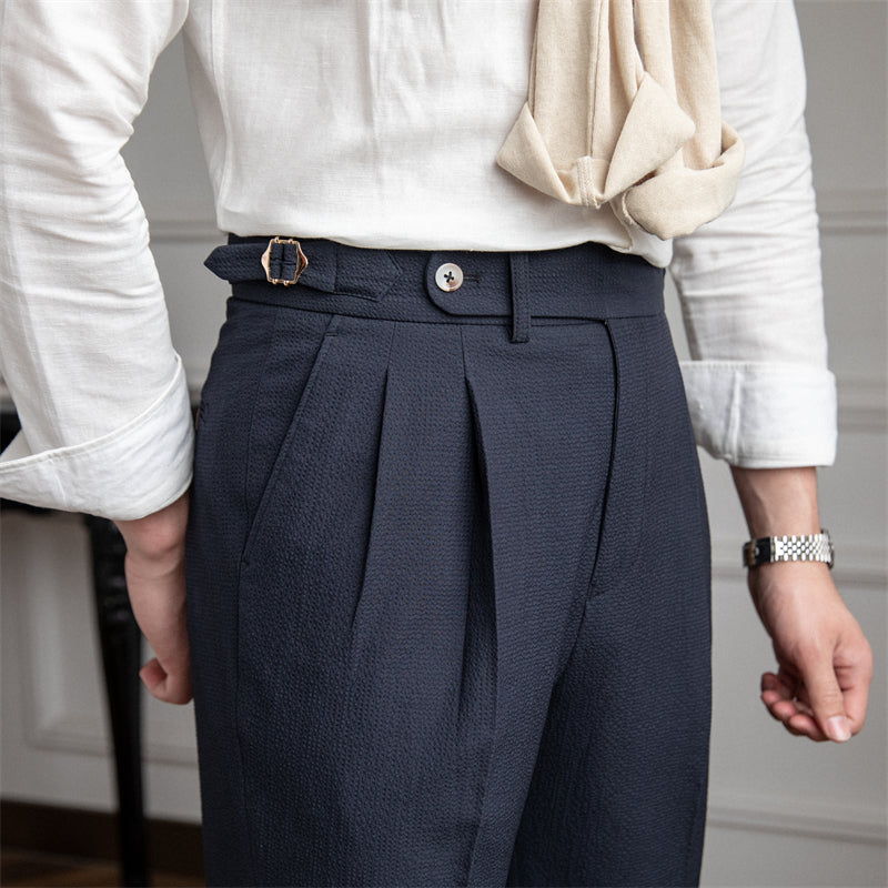 Men's Pleated Cropped Pants