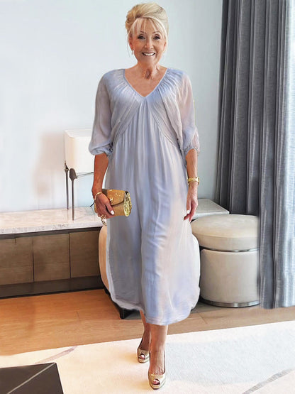 Flowy Ruffled Long Evening Dress