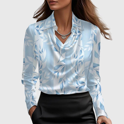 Floral Women's Crew Neck Long Sleeve Blouse