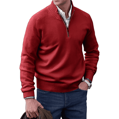 Elegant Cashmere Sweater Autumn Zipper